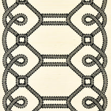 Load image into Gallery viewer, Schumacher Ziz Embroidered Sisal Wallpaper 5011470 / Black