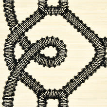 Load image into Gallery viewer, Schumacher Ziz Embroidered Sisal Wallpaper 5011470 / Black