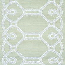 Load image into Gallery viewer, Schumacher Ziz Embroidered Sisal Wallpaper 5011472 / Mineral
