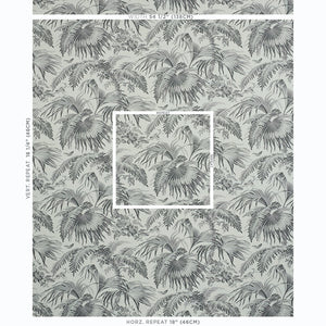 Schumacher Toile Tropique Wallpaper 5011481 / Black