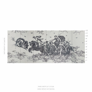 Schumacher Chariot Of Dawn Toile Wallpaper 5011500 / Black