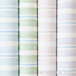 Schumacher Watercolor Stripe Wallpaper 5011570 / Leaf