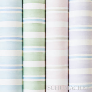 Schumacher Watercolor Stripe Wallpaper 5011572 / Lavendar