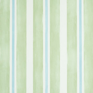 Schumacher Watercolor Stripe Wallpaper 5011570 / Leaf