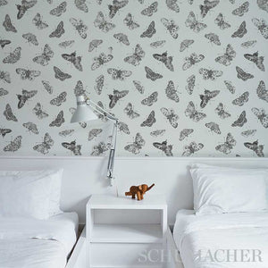 Schumacher Burnell Butterfly Wallpaper 5011742 / Black