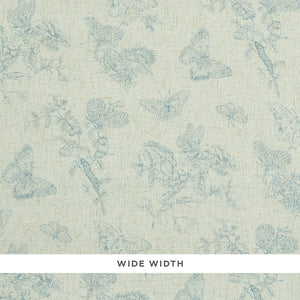 Schumacher Baudin Butterfly Linen Wallpaper 5011831 / Blue