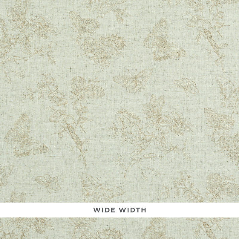 Schumacher Baudin Butterfly Linen Wallpaper 5011832 / Natural