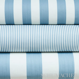 Schumacher Edwin Stripe Narrow Wallpaper 5011865 / Slate