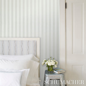 Schumacher Edwin Stripe Medium Wallpaper 5011884 / Ocean