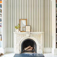 Load image into Gallery viewer, Schumacher Edwin Stripe Wide Wallpaper 5011919 / Mushroom
