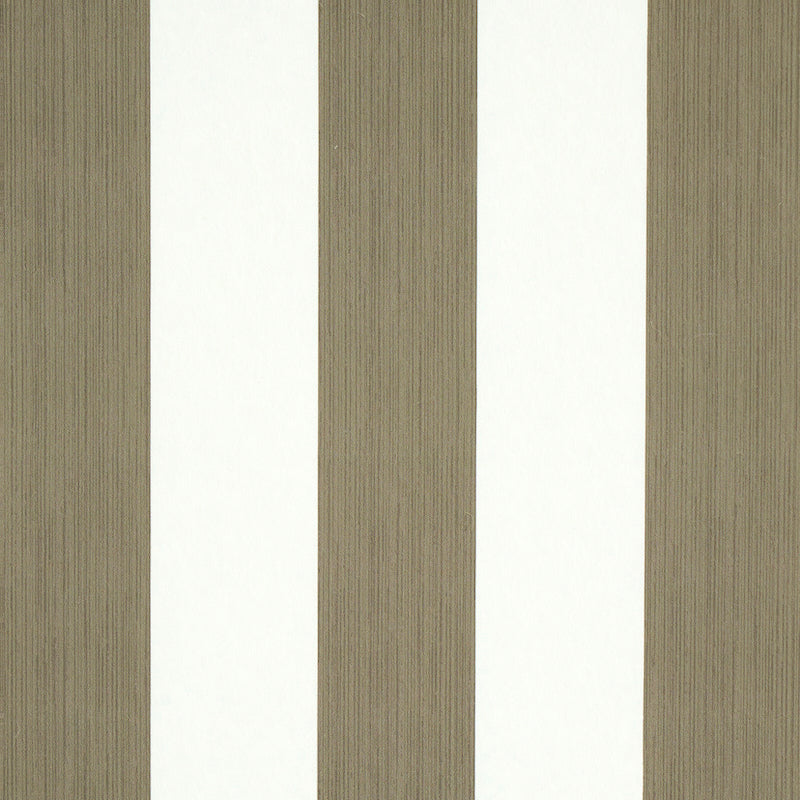 Schumacher Edwin Stripe Wide Wallpaper 5011919 / Mushroom