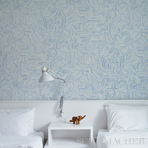 Schumacher Galina Wallpaper 5012020 / Blues