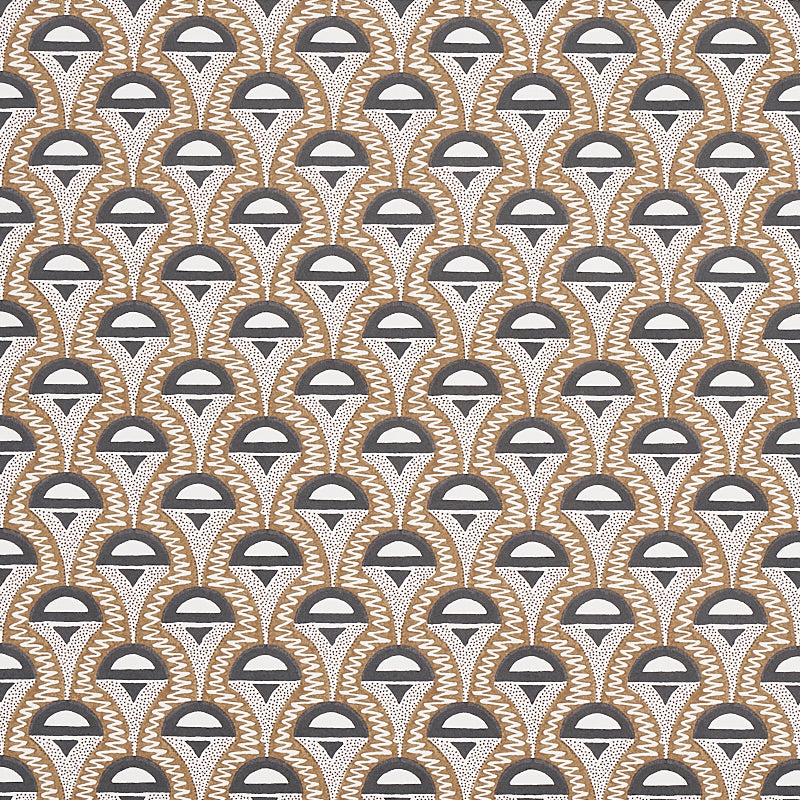 Schumacher Abelino Wallpaper 5012080 / Camel & Black