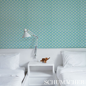 Schumacher Abelino Wallpaper 5012082 / Green & Peacock