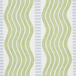 Schumacher Sina Stripe Wallpaper 5012120 / Green