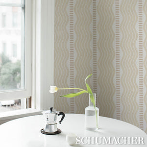 Schumacher Sina Stripe Wallpaper 5012121 / Sand