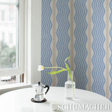 Load image into Gallery viewer, Schumacher Sina Stripe Wallpaper 5012122 / Blue
