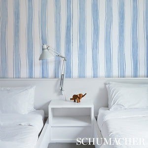 Schumacher Tracing Stripes Wallpaper 5012170 / Sky