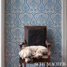 Load image into Gallery viewer, Schumacher Paisley Court Wallpaper 5012270 / Blue