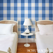 Load image into Gallery viewer, Schumacher Willa Check Large Wallpaper 5012351 / Navy