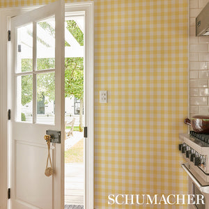 Schumacher Willa Check Wallpaper 5012363 / Yellow