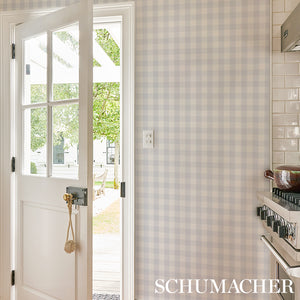 Schumacher Willa Check Wallpaper 5012365 / Lavendar