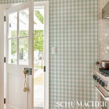 Load image into Gallery viewer, Schumacher Willa Check Wallpaper 5012366 / Seaglass