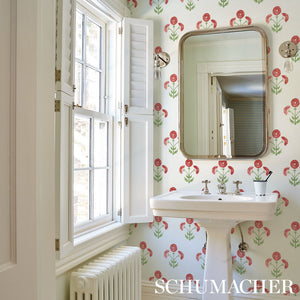 Schumacher Saranda Flower Wallpaper 5012410 / Cardinal