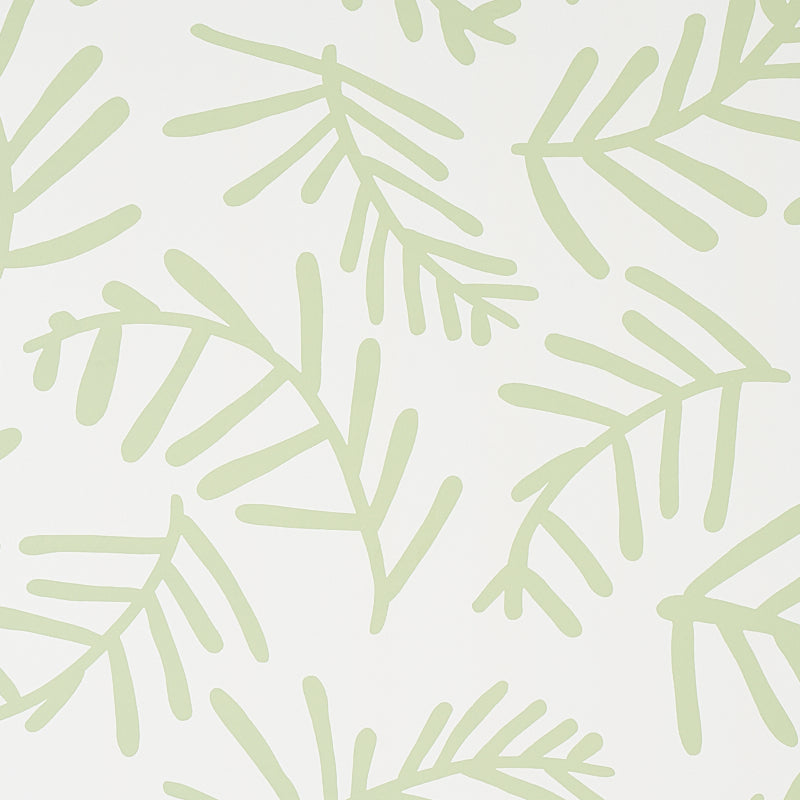 Schumacher Tiah Cove Wallpaper 5012450 / Sage Leaf