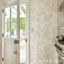 Load image into Gallery viewer, Schumacher Tiah Cove Wallpaper 5012451 / Blue Leaf