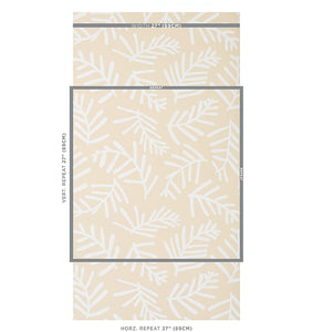 Schumacher Tiah Cove Wallpaper 5012452 / Ivory On Natural