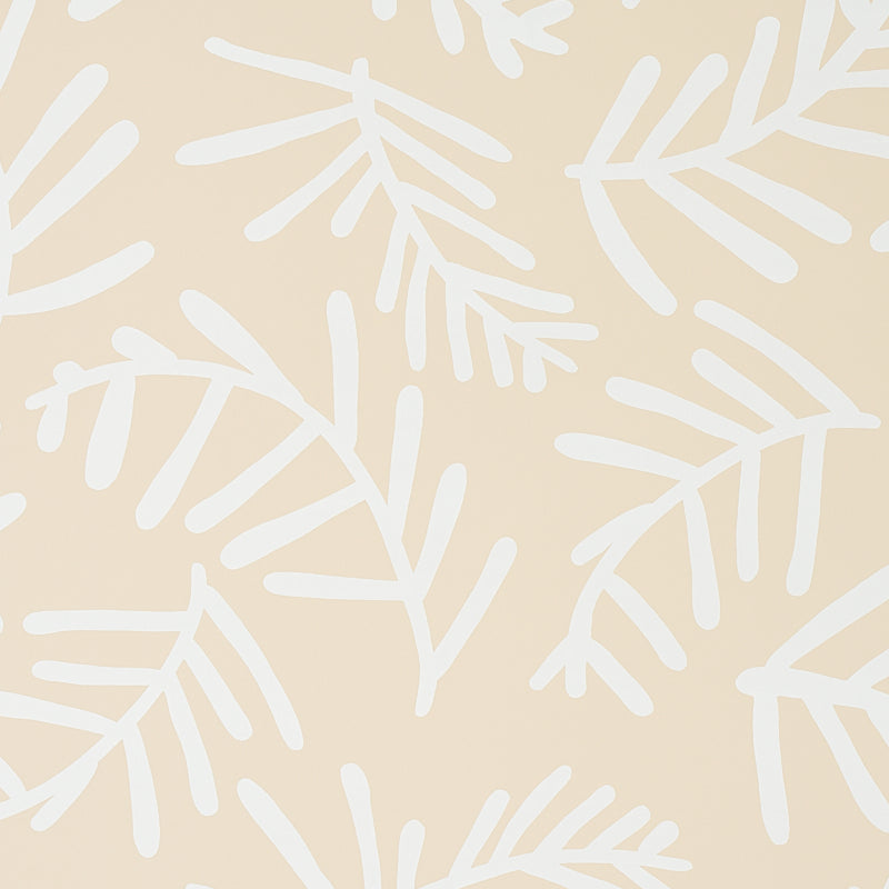 Schumacher Tiah Cove Wallpaper 5012452 / Ivory On Natural