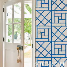 Load image into Gallery viewer, Schumacher Trellis Wallpaper 5012570 / Indigo