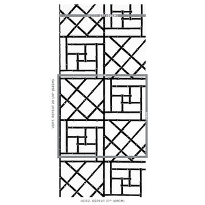 Schumacher Trellis Wallpaper 5012572 / Black