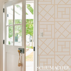 Schumacher Trellis Wallpaper 5012574 / Sand