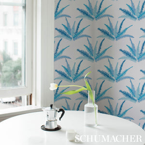 Schumacher Canyon Ferns Wallpaper 5012620 / Lagoon