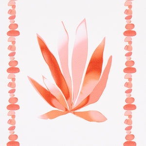 Schumacher Agave Stripe Wallpaper 5012682 / Grapefruit