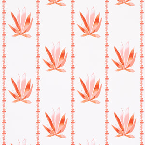 Schumacher Agave Stripe Wallpaper 5012682 / Grapefruit