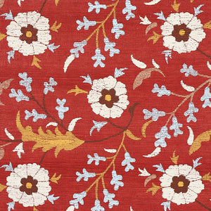 Schumacher Floralia Sisal Wallpaper 5012832 / Garnet
