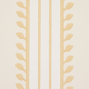 Schumacher Etruscan Stripe Wallpaper 5012851 / Ivory & Ocher