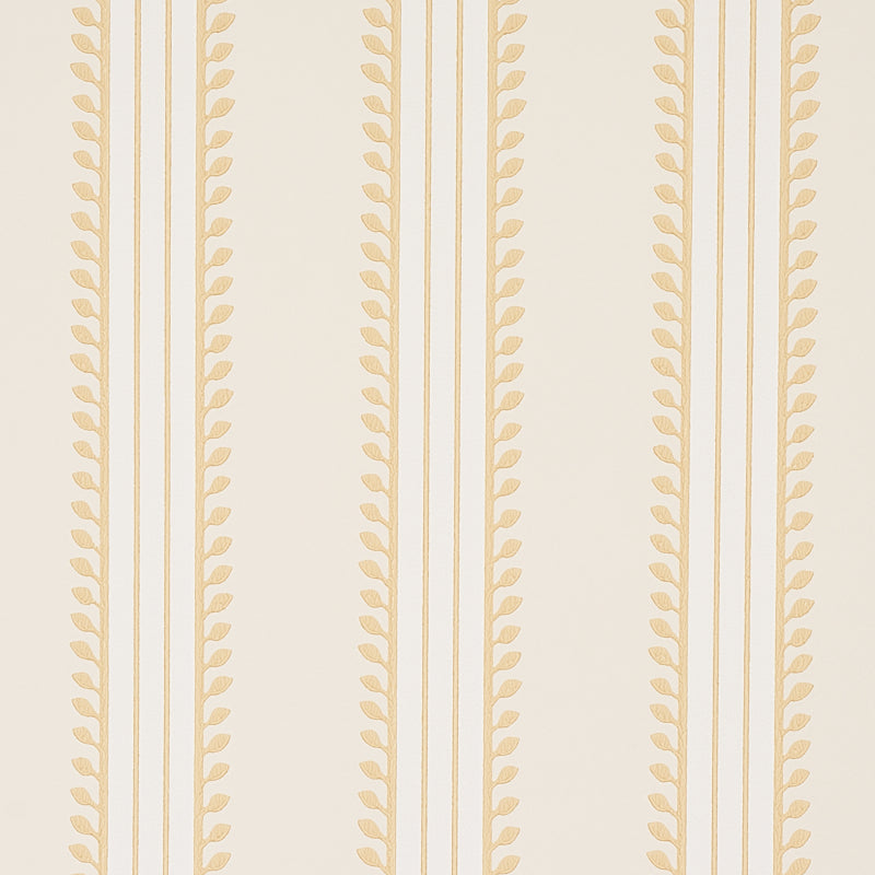 Schumacher Etruscan Stripe Wallpaper 5012851 / Ivory & Ocher
