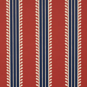 Schumacher Etruscan Stripe Wallpaper 5012852 / Red & Blue