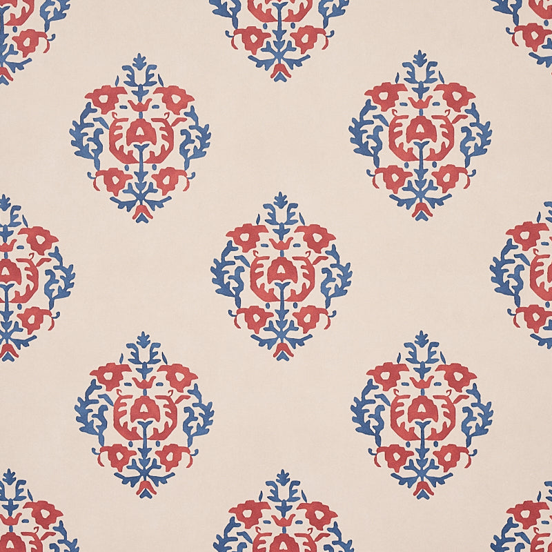 Schumacher Constantine Wallpaper 5012882 / Red & Blue