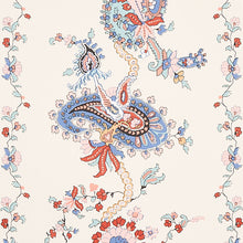 Load image into Gallery viewer, Schumacher Elena Paisley Stripe Wallpaper 5012891 / Blue