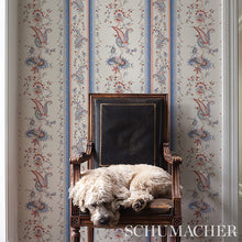 Load image into Gallery viewer, Schumacher Elena Paisley Stripe Wallpaper 5012891 / Blue