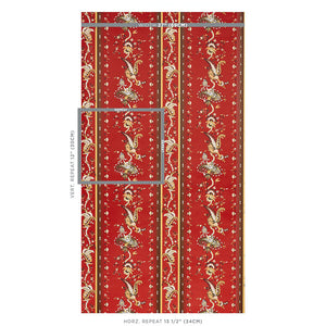 Schumacher Elena Paisley Stripe Wallpaper 5012892 / Pompeii