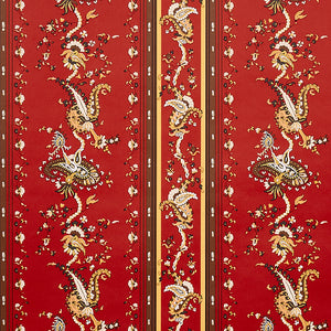 Schumacher Elena Paisley Stripe Wallpaper 5012892 / Pompeii