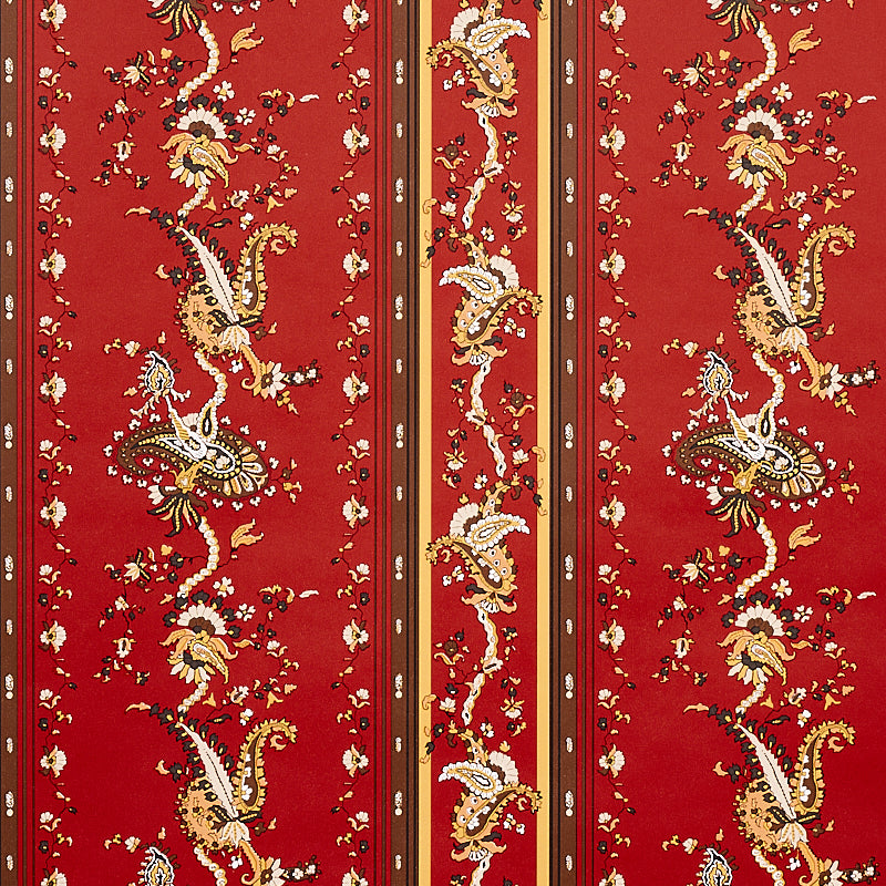 Schumacher Elena Paisley Stripe Wallpaper 5012892 / Pompeii