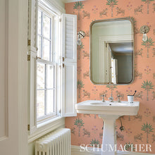 Load image into Gallery viewer, Schumacher Tiger Palm Wallpaper 5012920 / Crimson On Peach