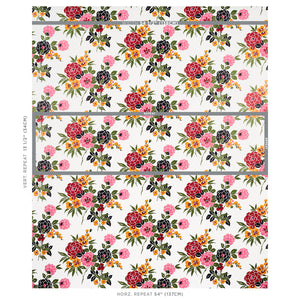 Schumacher Valentina Floral Wallpaper 5013131 / Multi On White